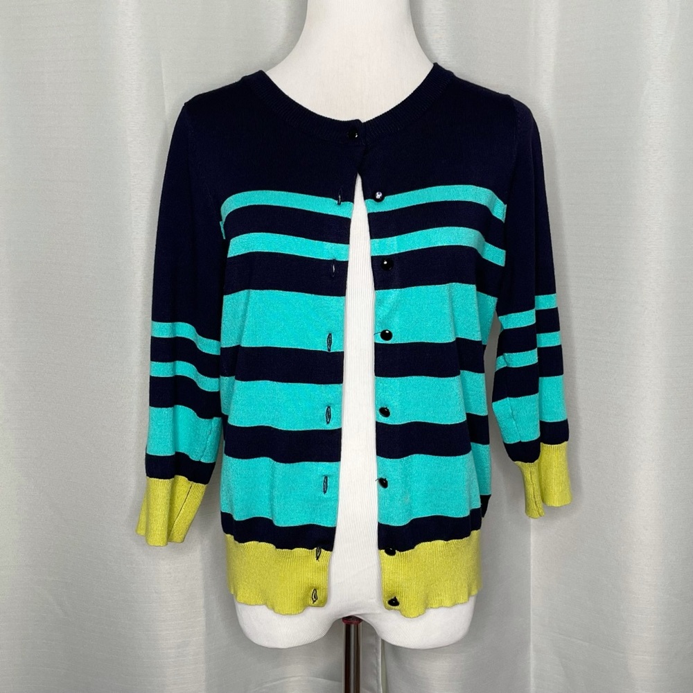 Block Stripe cardigan.